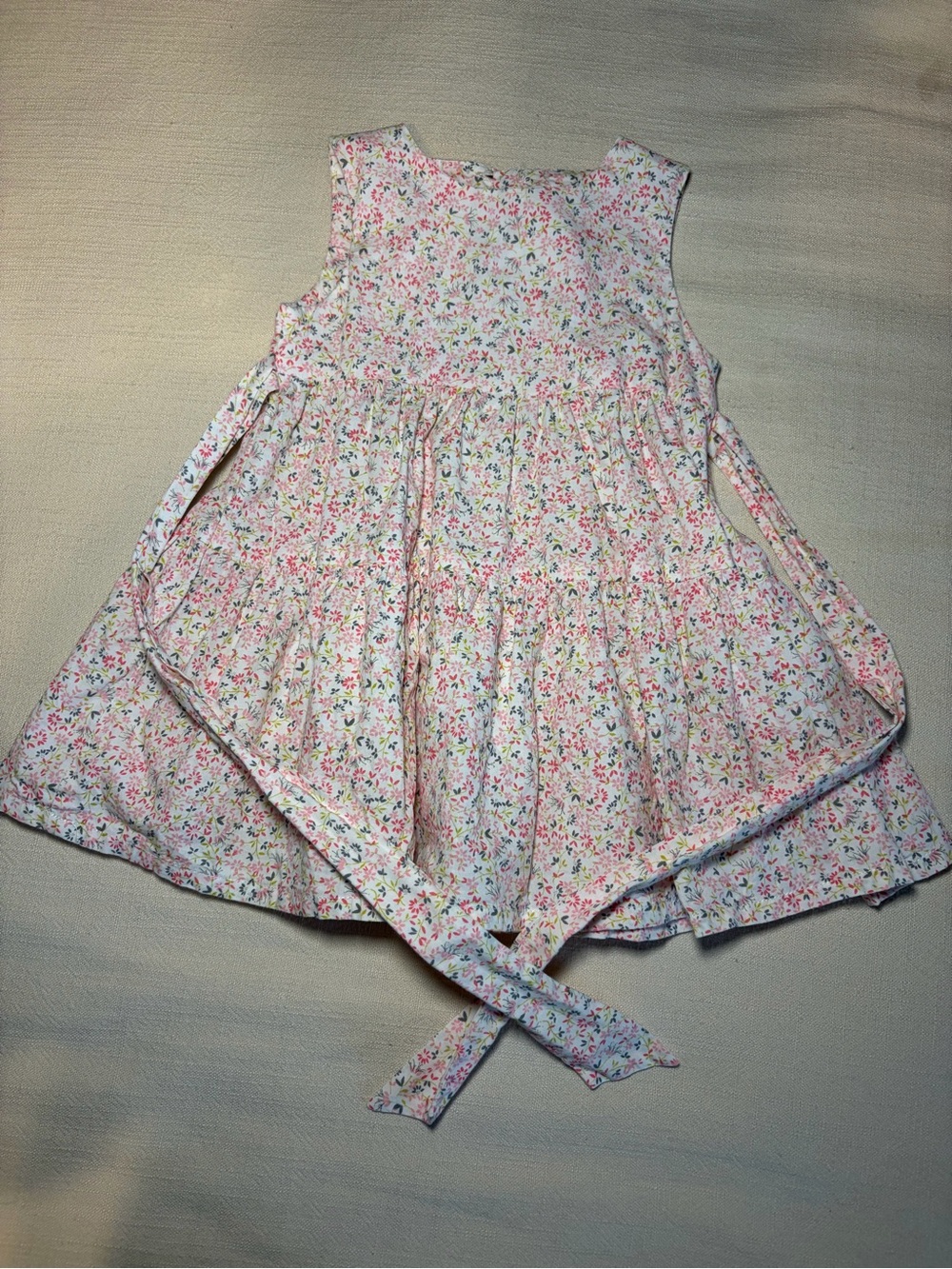 Edgehill Collection Pink Multi Floral Tie-Back Dress